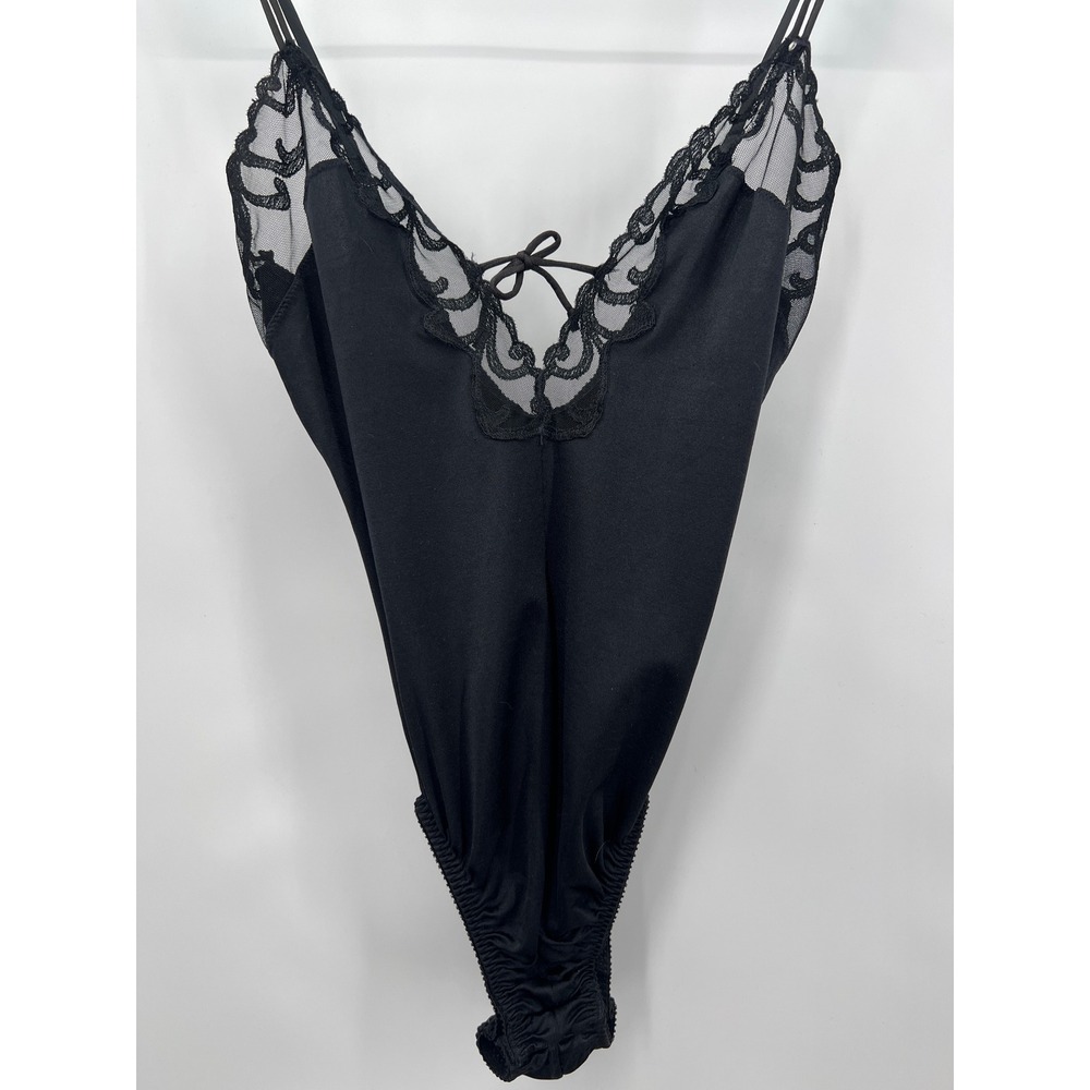 Vintage Women's XS Black Lace Bodysuit Witchy Dark Fairy Whimsigoth